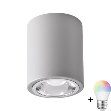 LED RGBW Димируемо спот осветление JUPITER 1xE27/6,5W/230V 2700-6500K Wi-Fi диам. 9,8 см сиво