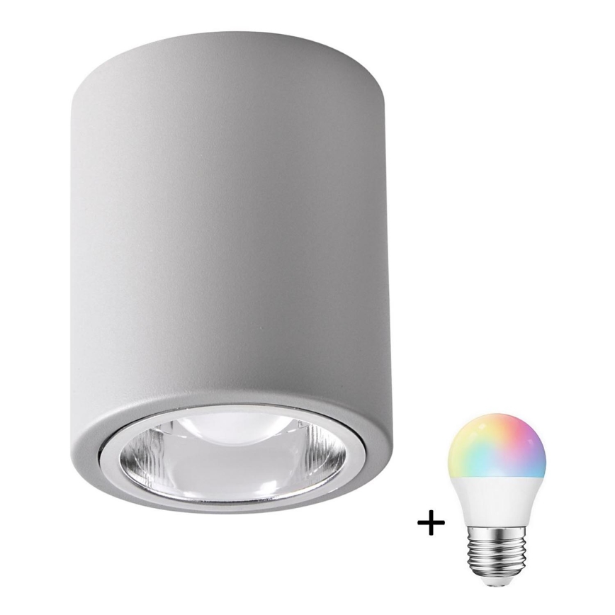 LED RGBW Димируемо спот осветление JUPITER 1xE27/6,5W/230V 2700-6500K Wi-Fi диам. 9,8 см сиво