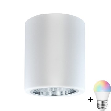 LED RGBW Димируемо спот осветление JUPITER 1xE27/6.5W/230V 2700-6500K Wi-Fi диаметър 9.8 см бяла