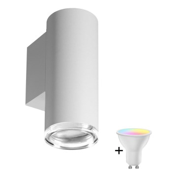 LED RGBW Димируемо стенна осветление за баня TURYN 1xGU10/6,5W/230V 2700-6500K Wi-Fi IP44 бяло