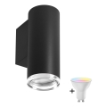 LED RGBW Димируемо стенна осветление за баня TURYN 1xGU10/6,5W/230V 2700-6500K Wi-Fi IP44 черно