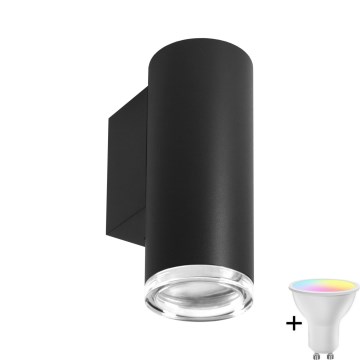 LED RGBW Димируемо стенна осветление за баня TURYN 1xGU10/6,5W/230V 2700-6500K Wi-Fi IP44 черно