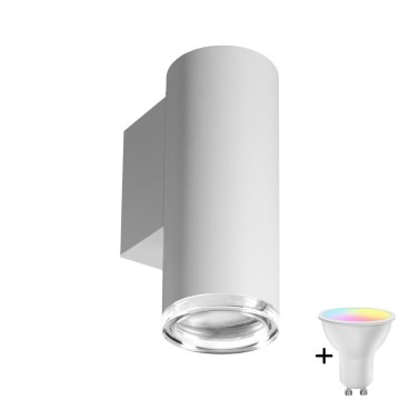 LED RGBW димируемо стенно осветително тяло за баня TURYN 1xGU10/6,5W/230V 2700-6500K Wi-Fi IP44 бяло