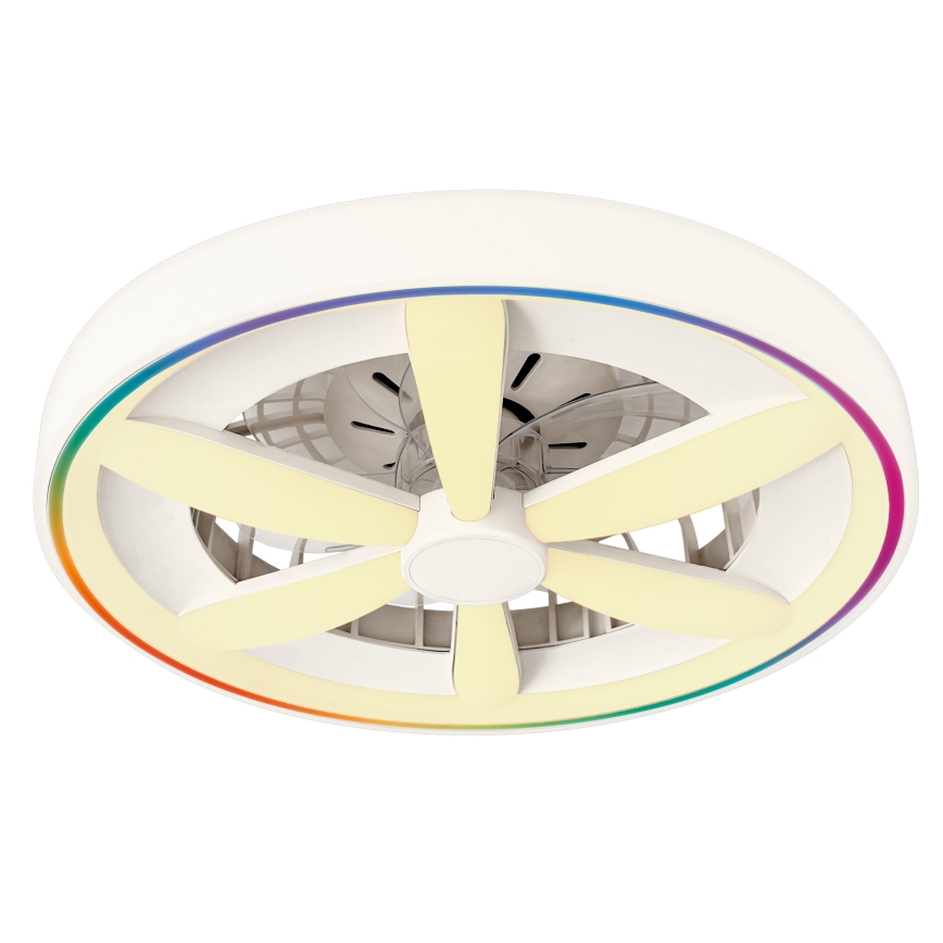 LED RGBW димируемо таванно осветително тяло с вентилатор MALAWI LED/48W/230V 3000-6500K бяло + дистанционно управление