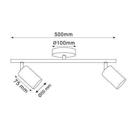 LED RGBW димируемо точково осветително тяло GOLDI 2xGU10/6W/230V 3000K златисто + дистанционно управление