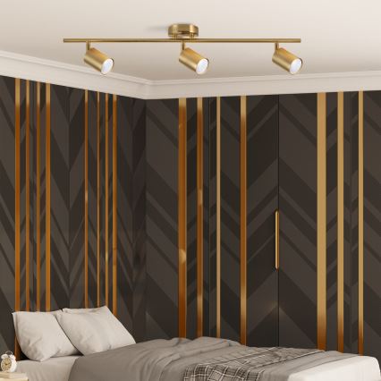 LED RGBW димируемо точково осветително тяло GOLDI 3xGU10/6,5W/230V 2700-6500K Wi-Fi златисто