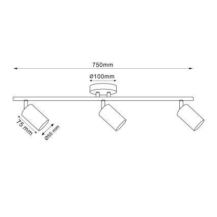 LED RGBW димируемо точково осветително тяло GOLDI 3xGU10/6,5W/230V 2700-6500K Wi-Fi златисто