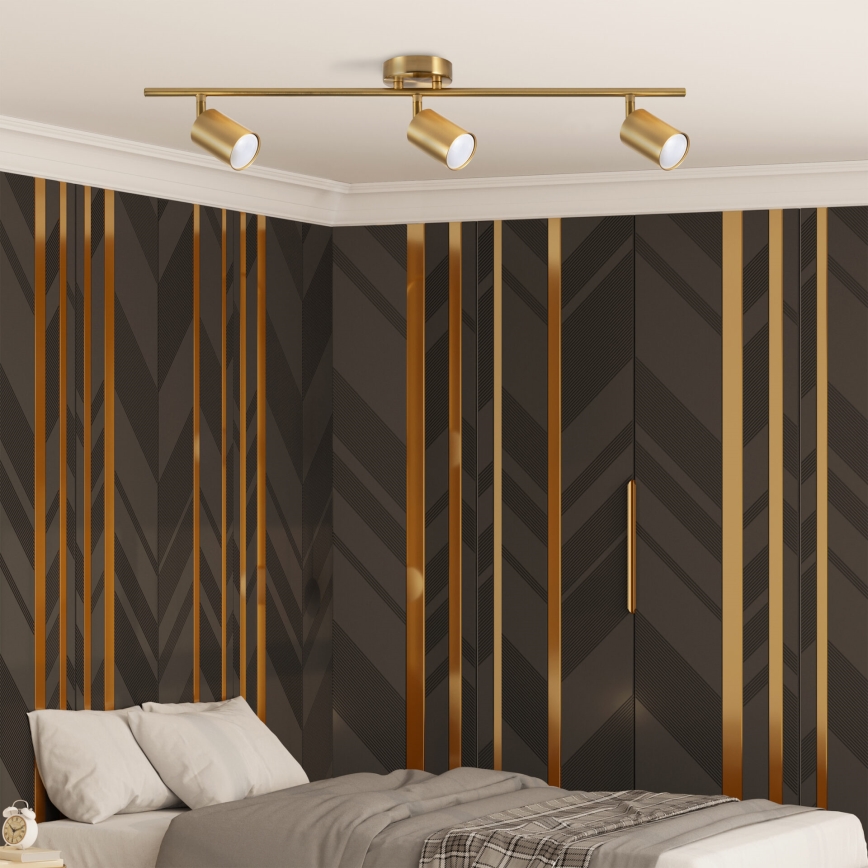 LED RGBW димируемо точково осветително тяло GOLDI 3xGU10/6W/230V 3000K Wi-Fi златисто