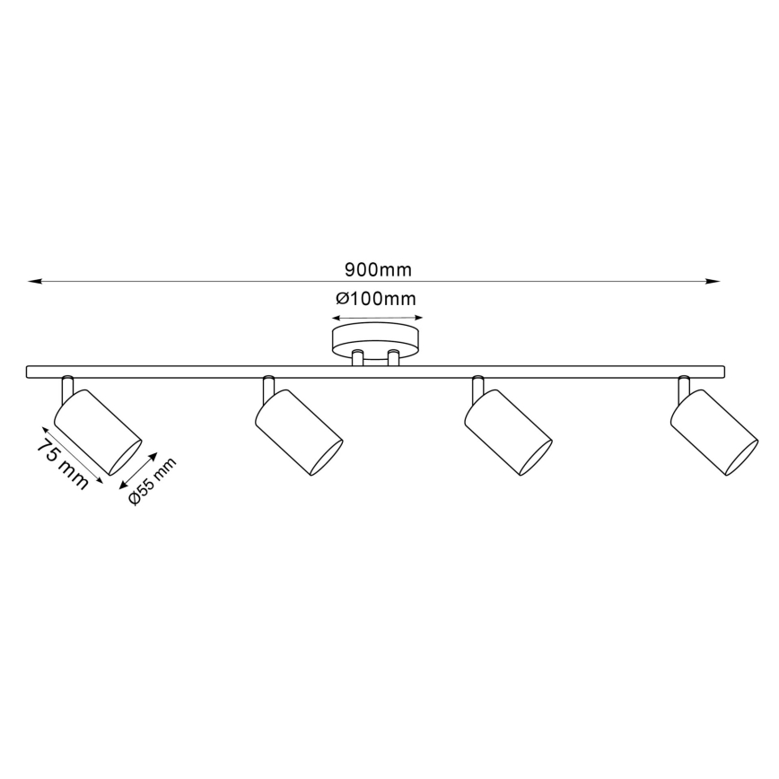 LED RGBW димируемо точково осветително тяло GOLDIE 4xGU10/4,8W/230V 3000K златисто + дистанционно управление