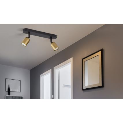 LED RGBW димируемо точково осветително тяло TOP 2xGU10/6,5W/230V 2700-6500K златисто/черно