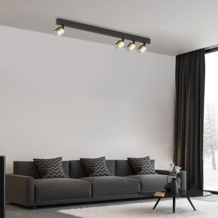 LED RGBW димируемо точково осветително тяло TOP 4xGU10/6,5W/230V 2700-6500K черно/златно