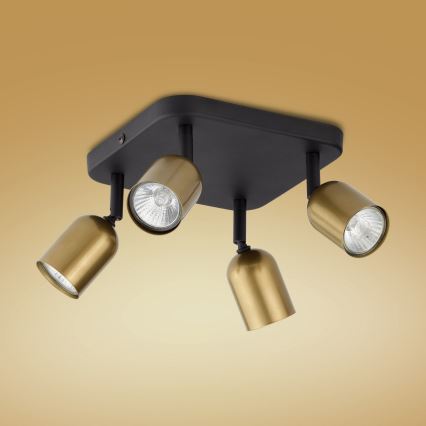 LED RGBW димируемо точково осветително тяло TOP 4xGU10/6,5W/230V 2700-6500K златист/черен