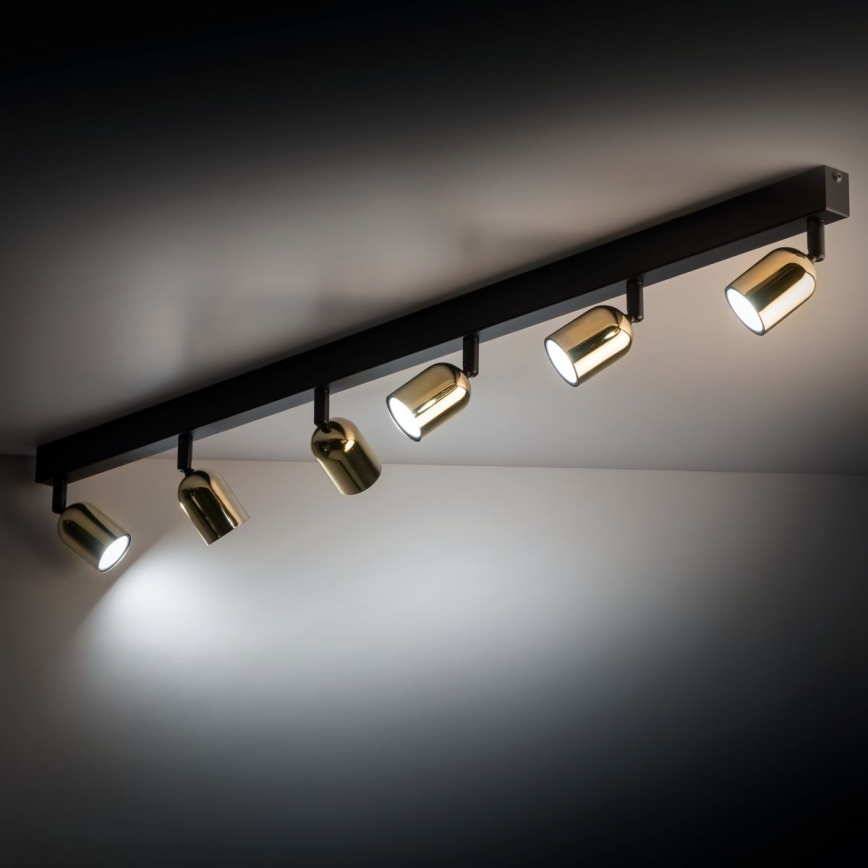 LED RGBW димируемо точково осветително тяло TOP 6xGU10/6,5W/230V 2700-6500K черно/златно