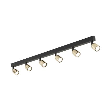 LED RGBW димируемо точково осветително тяло TOP 6xGU10/6,5W/230V 2700-6500K черно/златно