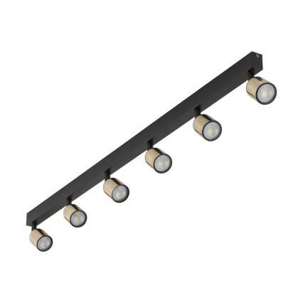 LED RGBW димируемо точково осветително тяло TOP 6xGU10/6,5W/230V 2700-6500K черно/златно