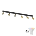 LED RGBW димируемо точково осветително тяло TOP 6xGU10/6,5W/230V 2700-6500K златисто/черно