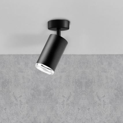 LED RGBW димируемо точково осветително тяло за баня TURYN 1xGU10/4,8W/230V 3000K IP44 черно + дистанционно управление
