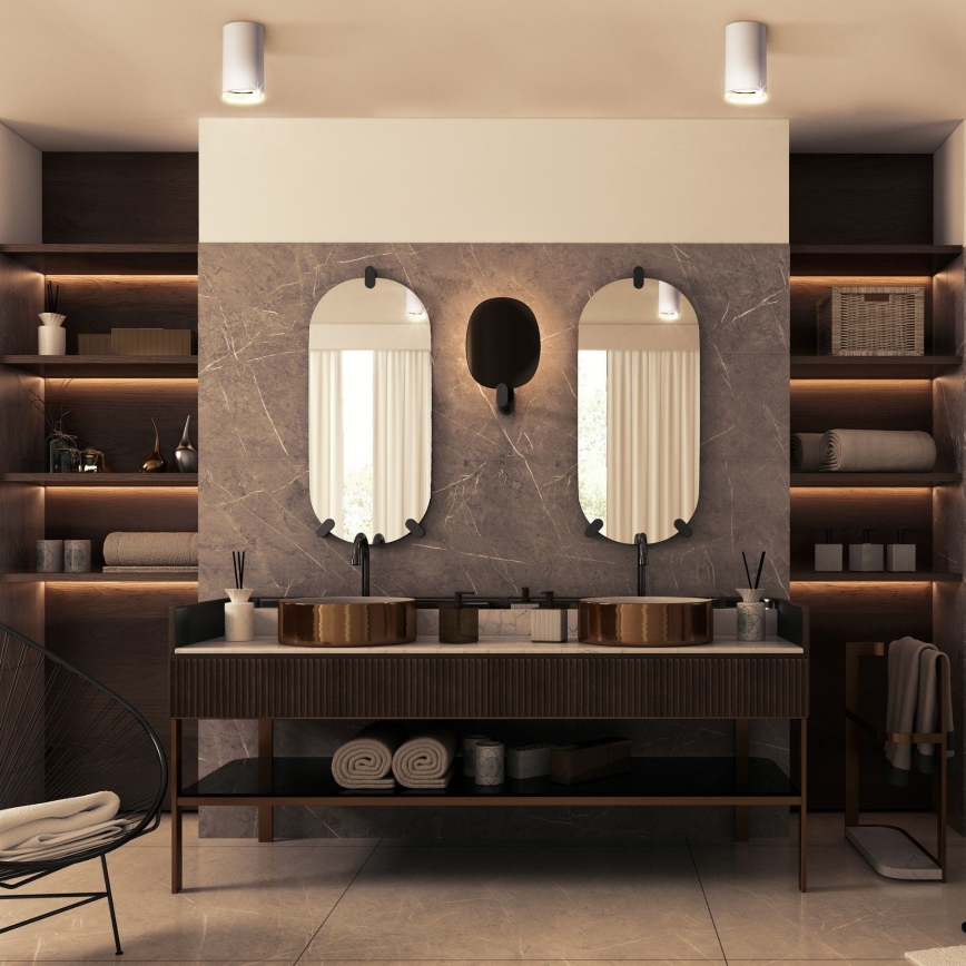 LED RGBW димируемо точково осветително тяло за баня TURYN 1xGU10/6,5W/230V 2700-6500K Wi-Fi IP44 бяло