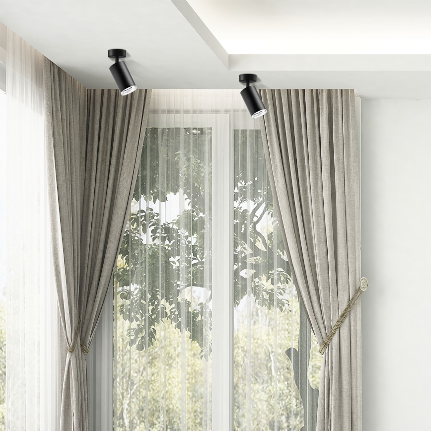 LED RGBW димируемо точково осветително тяло за баня TURYN 1xGU10/6W/230V 3000K IP44 черно + дистанционно управление