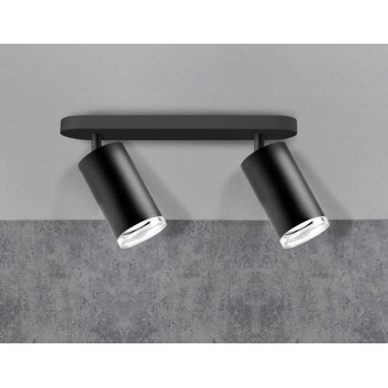 LED RGBW димируемо точково осветително тяло за баня TURYN 2xGU10/6,5W/230V 2700-6500K Wi-Fi IP44 черно