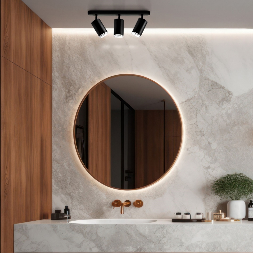 LED RGBW точково осветително тяло за баня TURYN с възможност за димиране 3xGU10/6W/230V 3000K Wi-Fi IP44 черно