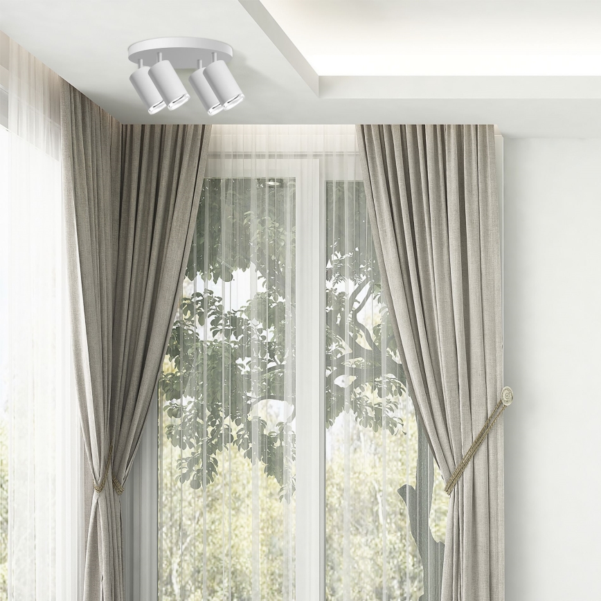 LED RGBW димируемо точково осветително тяло за баня TURYN 4xGU10/4,8W/230V 3000K IP44 бяло + дистанционно управление