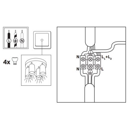 LED RGBW димируемо точково осветително тяло за баня TURYN 4xGU10/4,8W/230V 3000K IP44 бяло + дистанционно управление