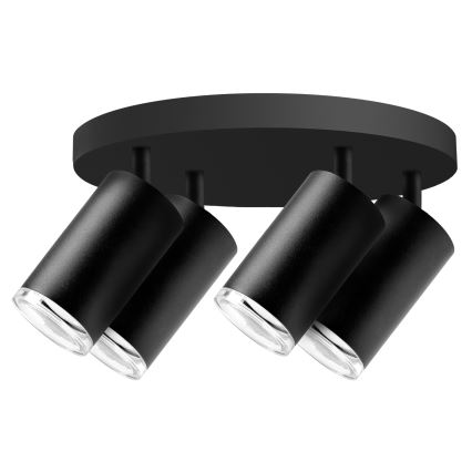 LED RGBW димируемо точково осветително тяло за баня TURYN 4xGU10/4,8W/230V 3000K IP44 черно + дистанционно управление