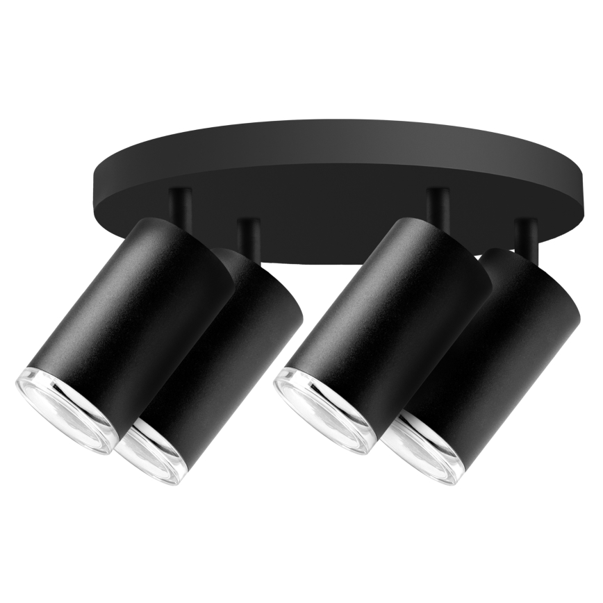 LED RGBW димируемо точково осветително тяло за баня TURYN 4xGU10/4,8W/230V 3000K IP44 черно + дистанционно управление