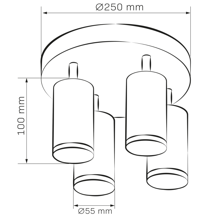 LED RGBW димируемо точково осветително тяло за баня TURYN 4xGU10/4,8W/230V 3000K IP44 черно + дистанционно управление