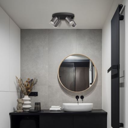 LED RGBW точково осветително тяло за баня с възможност за димиране TURYN 4xGU10/6,5W/230V 2700-6500K Wi-Fi IP44 черно