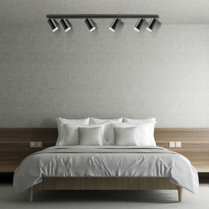 LED RGBW димируемо точково осветително тяло за баня TURYN 6xGU10/6,5W/230V 2700-6500K Wi-Fi IP44 черно