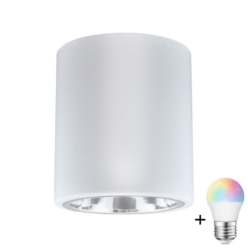 LED RGBW Димируемо точково осветително тяло JUPITER 1xE27/6,5W/230V 2700-6500K Wi-Fi диаметър 13 cm бяло
