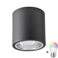 LED RGBW Димируемо точково осветително тяло JUPITER 1xE27/6,5W/230V 2700-6500K Wi-Fi Ø 13 cm черно