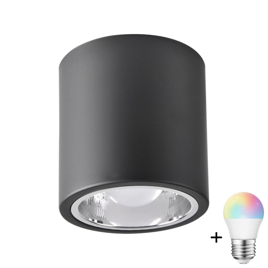 LED RGBW Димируемо точково осветително тяло JUPITER 1xE27/6,5W/230V 2700-6500K Wi-Fi Ø 13 cm черно