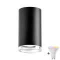 LED RGBW димируемо точково осветително тяло за баня TURYN 1xGU10/6,5W/230V 2700-6500K Wi-Fi IP44 черно