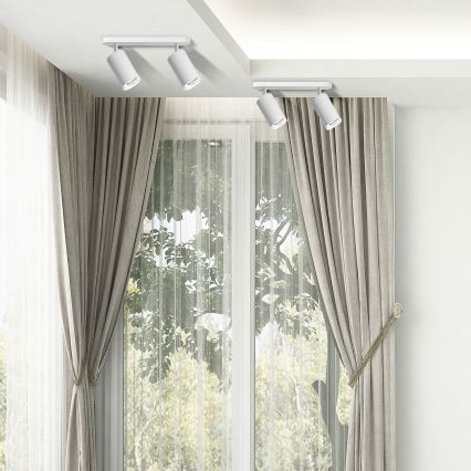 Димируемо LED RGBW точково осветително тяло за баня TURYN 2xGU10/6,5W/230V 2700-6500K Wi-Fi IP44 бяло