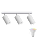 LED RGBW димируемо точково осветително тяло за баня TURYN 3xGU10/6,5W/230V 2700-6500K Wi-Fi IP44 бяло
