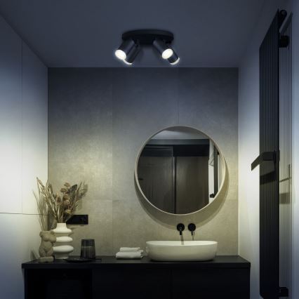 LED RGBW точково осветително тяло за баня с възможност за димиране TURYN 4xGU10/6,5W/230V 2700-6500K Wi-Fi IP44 черно