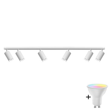 LED RGBW димируемо точково осветително тяло за баня TURYN 6xGU10/6,5W/230V 2700-6500K Wi-Fi IP44 бяло