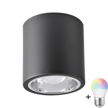 LED RGBW Димируемо точково осветление JUPITER 1xE27/6.5W/230V 2700-6500K Wi-Fi диаметър 13 см черно