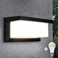 LED RGBW димируемо външно стеннo осветително тяло NEELY 1xE27/9W/230V 2700-6500K IP54 Wi-Fi черно