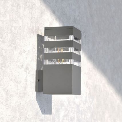 LED RGBW димируемо външно стенно осветително тяло TEKSAS 1xE27/12W/230V 2700-6500K Wi-Fi IP44 антрацит