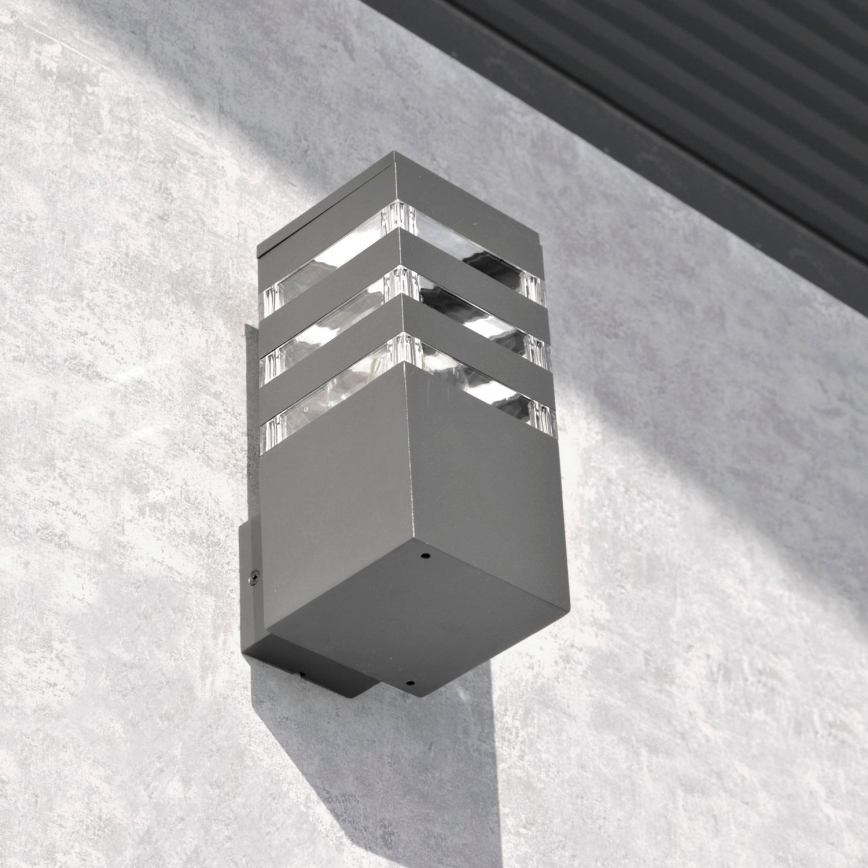 LED RGBW димируемо външно стенно осветително тяло TEKSAS 1xE27/12W/230V 2700-6500K Wi-Fi IP44 антрацит