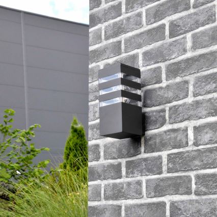 LED RGBW димируемо външно стенно осветително тяло TEKSAS 1xE27/12W/230V 2700-6500K Wi-Fi IP44 антрацит