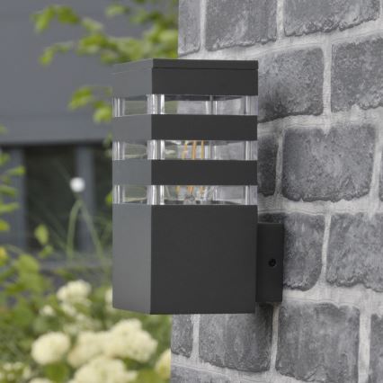 LED RGBW димируемо външно стенно осветително тяло TEKSAS 1xE27/12W/230V 2700-6500K Wi-Fi IP44 антрацит