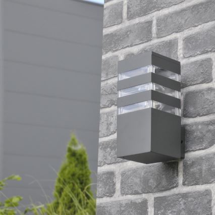 LED RGBW димируемо външно стенно осветително тяло TEKSAS 1xE27/12W/230V 2700-6500K Wi-Fi IP44 антрацит