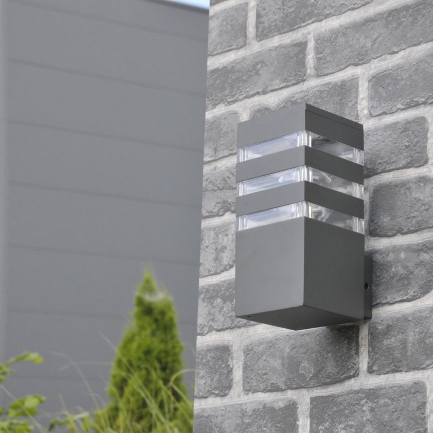 LED RGBW димируемо външно стенно осветително тяло TEKSAS 1xE27/12W/230V 2700-6500K Wi-Fi IP44 антрацит