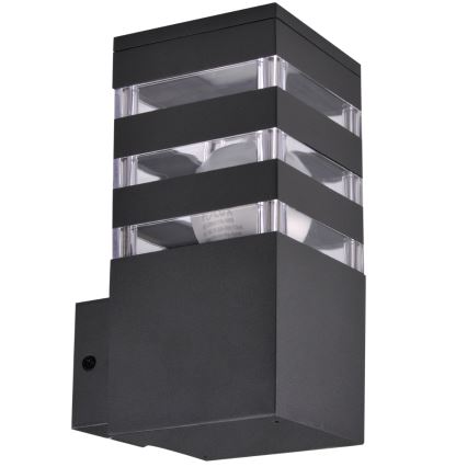 LED RGBW димируемо външно стенно осветително тяло TEKSAS 1xE27/12W/230V 2700-6500K Wi-Fi IP44 антрацит