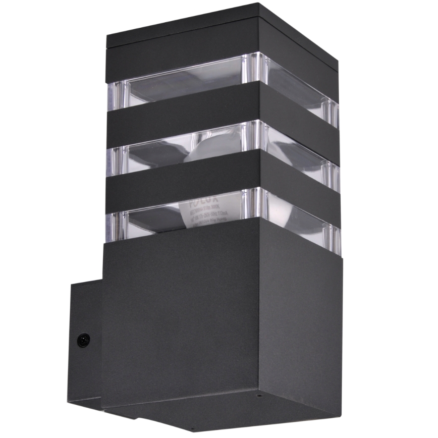 LED RGBW димируемо външно стенно осветително тяло TEKSAS 1xE27/12W/230V 2700-6500K Wi-Fi IP44 антрацит